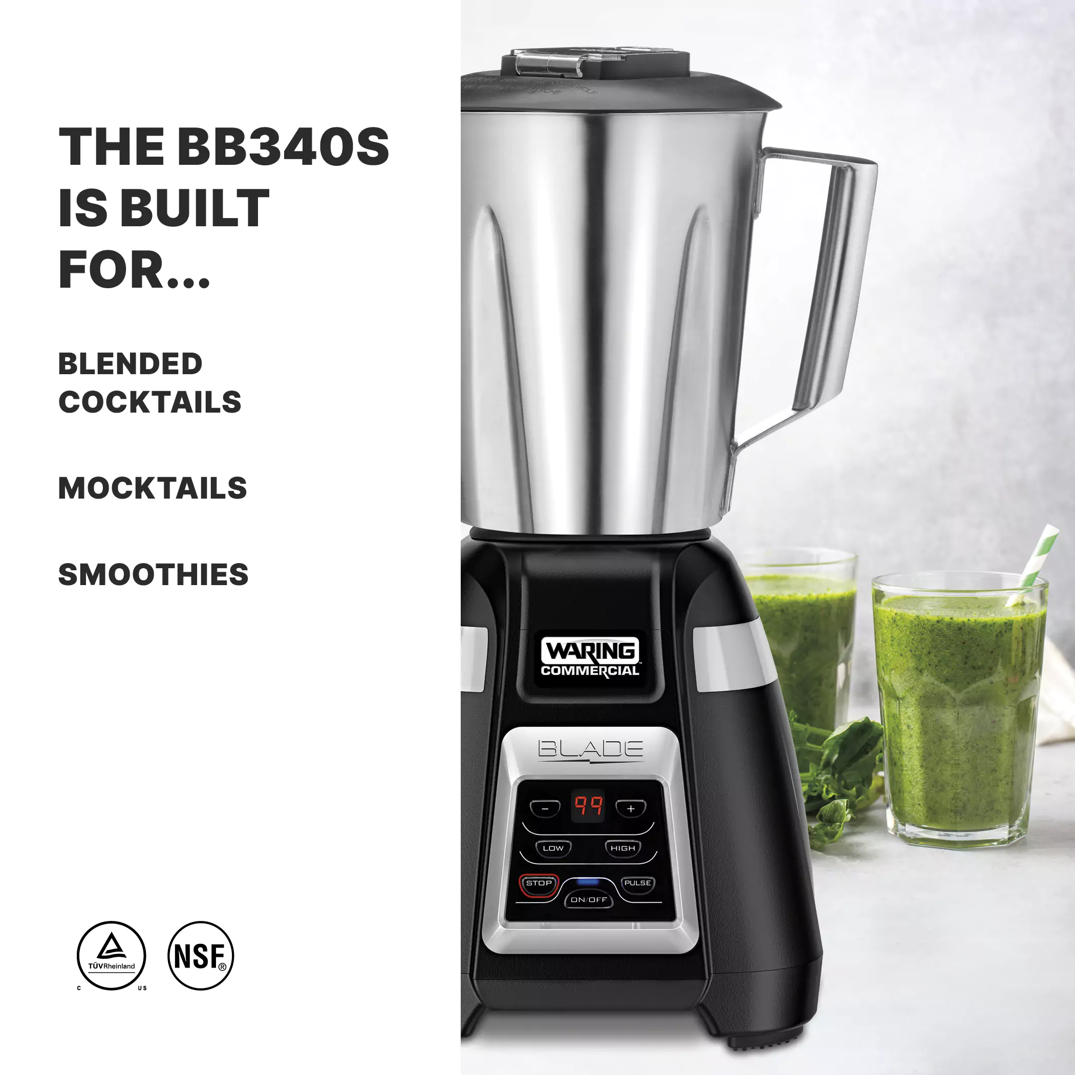 Blade Blender with Timer and Stainless Steel Container